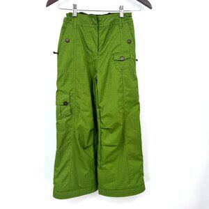 Obermeyer Twilight Pants Cargo Winter Ski Snowboard Yellow Green Juniors Size 8